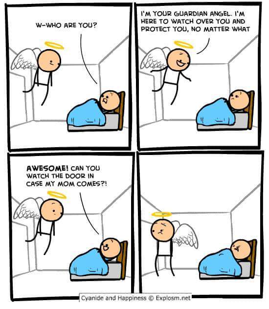 Guardian Angel Meme / How My Guardian Angel Looks At Me Making Risky