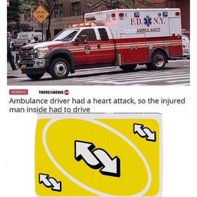 Ambulance driver had a heart attack so the injured man inside had to