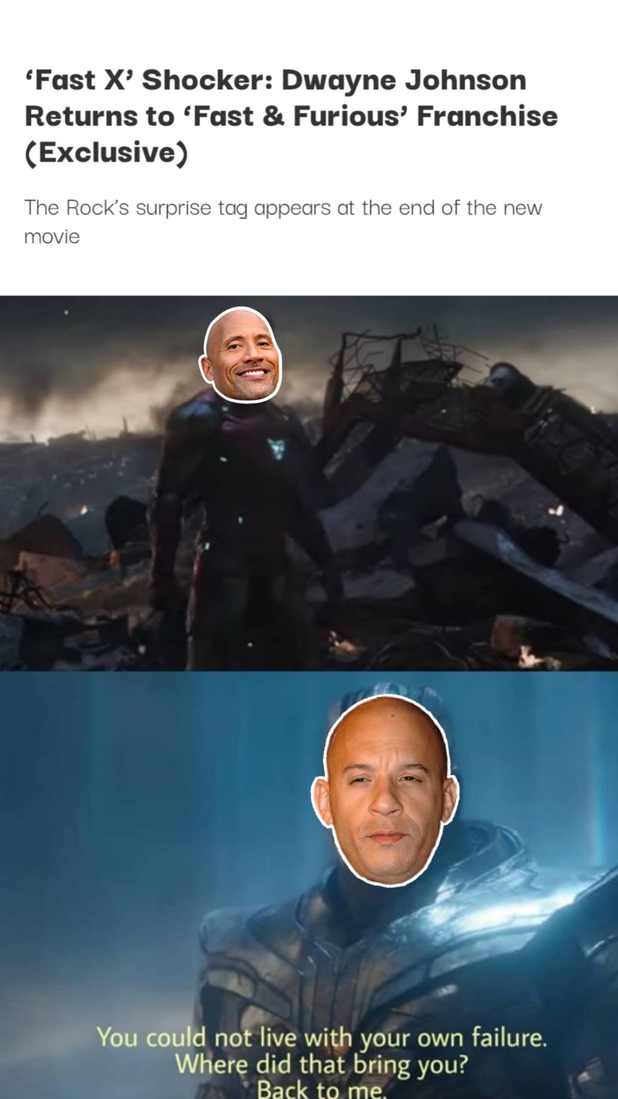 The Rock is back for Fast X Meme by dexterwinter ) Memedroid