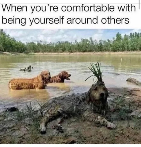 ﻿When re comfortable with being yourself around others you