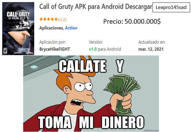 Call of gruty esta disponible para android y pc v Meme subido por