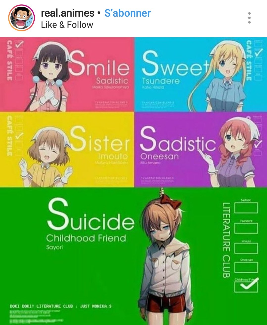 Smile! Sweet! Sister! Sadistic! Suprise! Service ! JUSTMONIKA Meme by