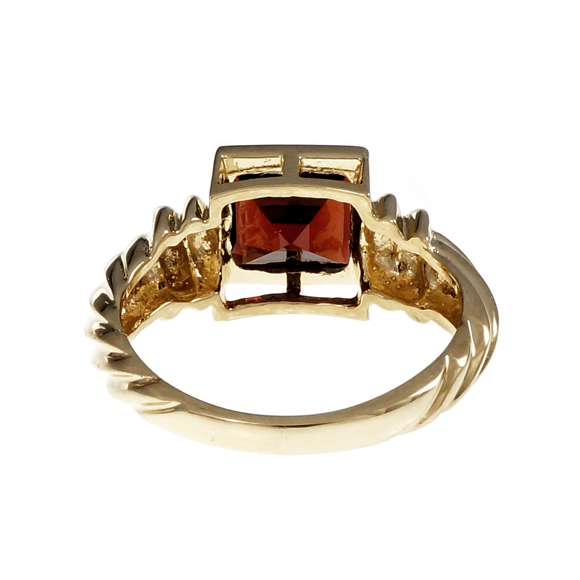 Estate Reddish Brown Square Ring 14k Yellow Gold eBay