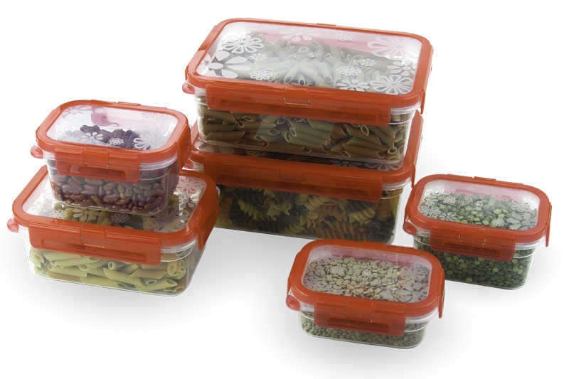 12 Pcs Plastic Food Storage Containers Set With Air Tight Locking Lids