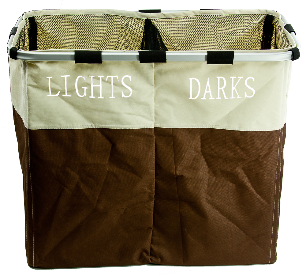 Foldable Double Laundry Basket 2 Sided Laundry Sorter Basket Lights