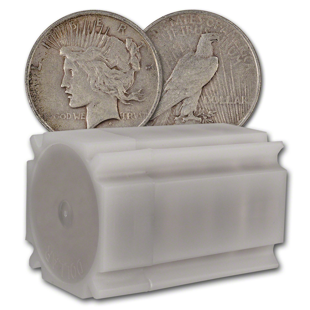 US Peace Silver Dollar Roll of 20 coins Average Circulated Random
