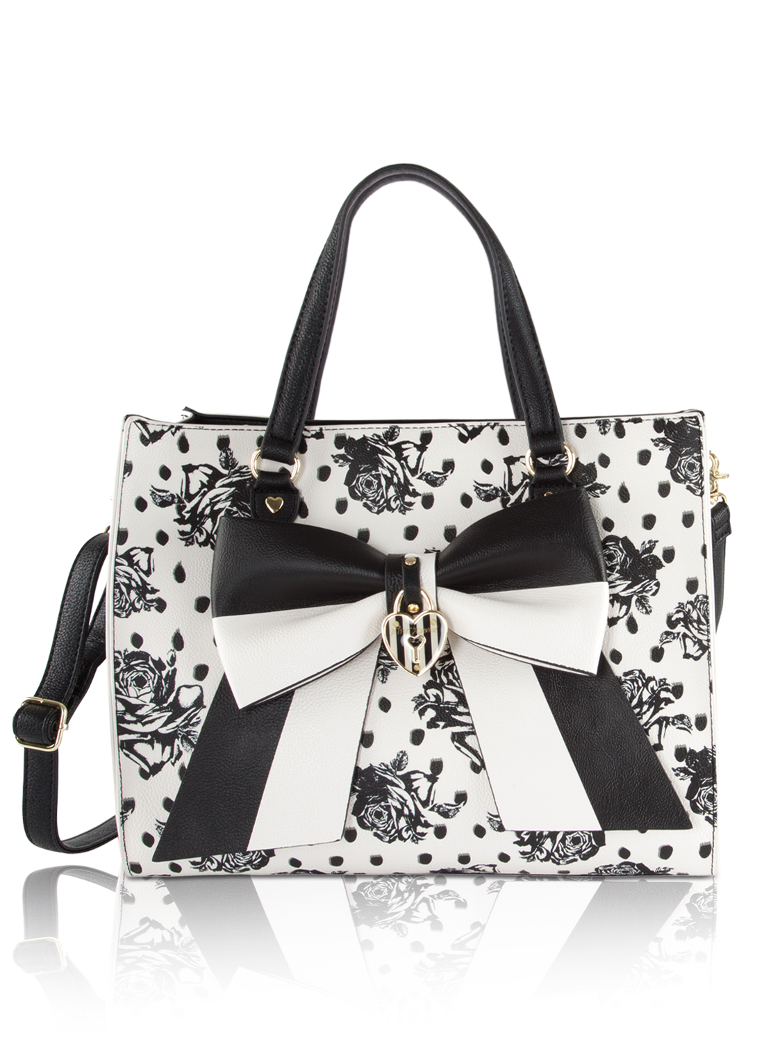 Betsey Johnson Bag in Bag Satchel Tote With Pouch Floral eBay