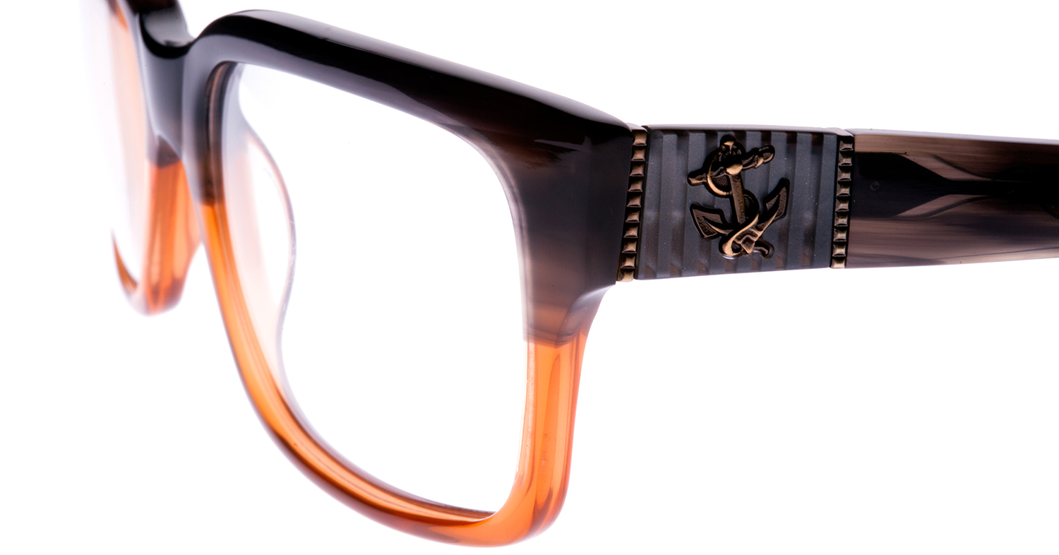 Ed Hardy Men's EHO754 Anchor Prescription Eyeglasses Green Brown eBay