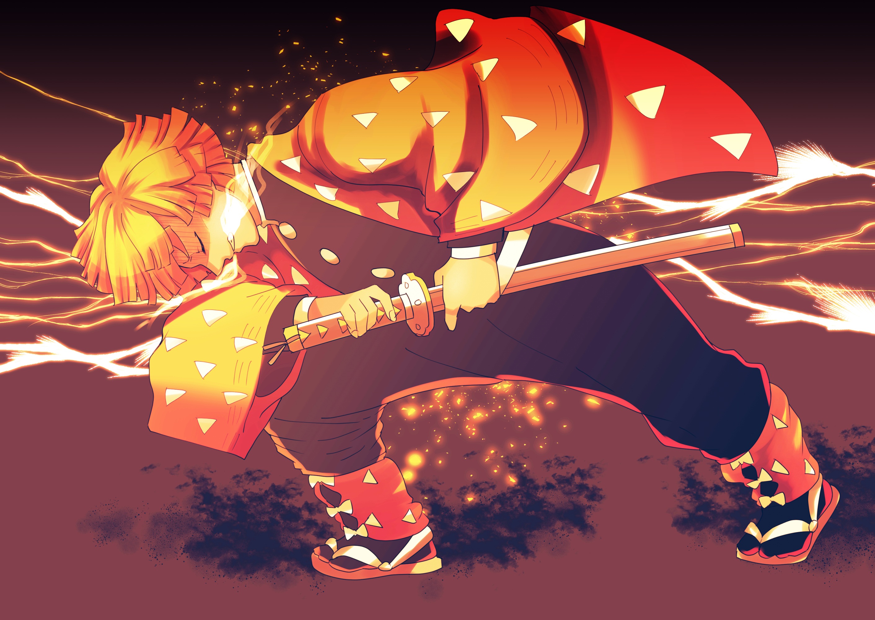 Download Zenitsu Agatsuma Anime Demon Slayer Kimetsu No Yaiba HD