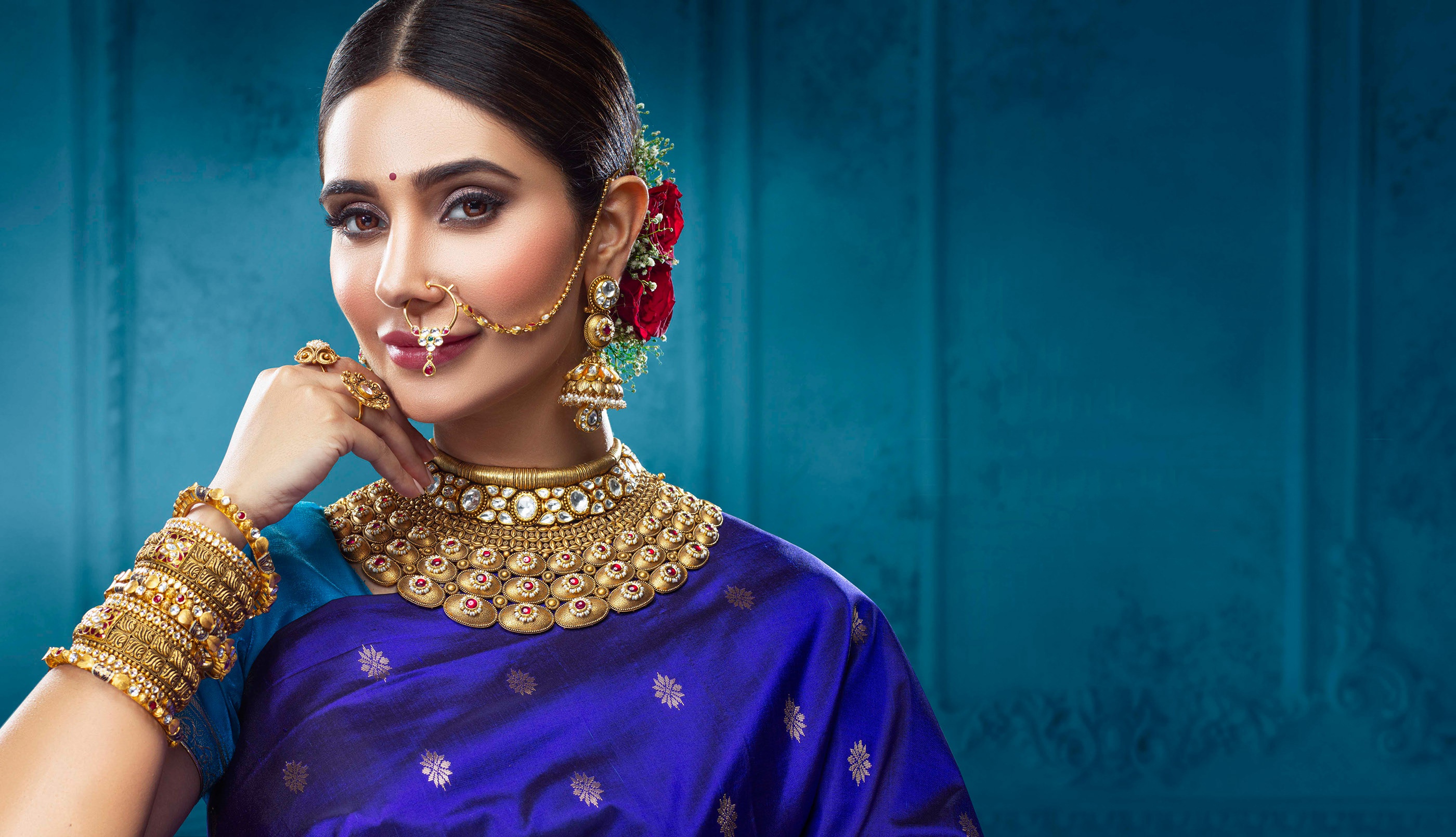 Download Necklace Bracelet Earrings Jewelry Indian Woman Model