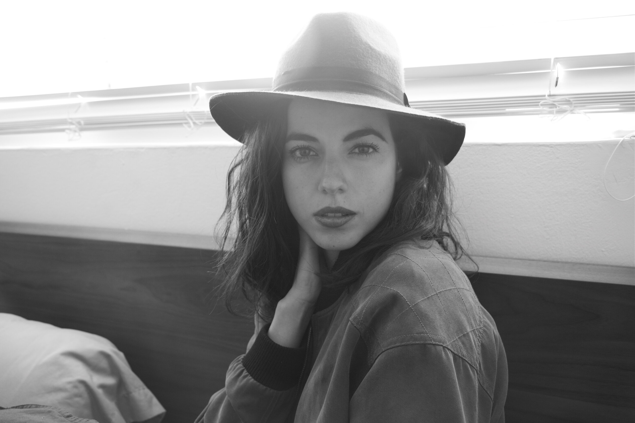 Elegant Black and White Portrait HD Wallpaper