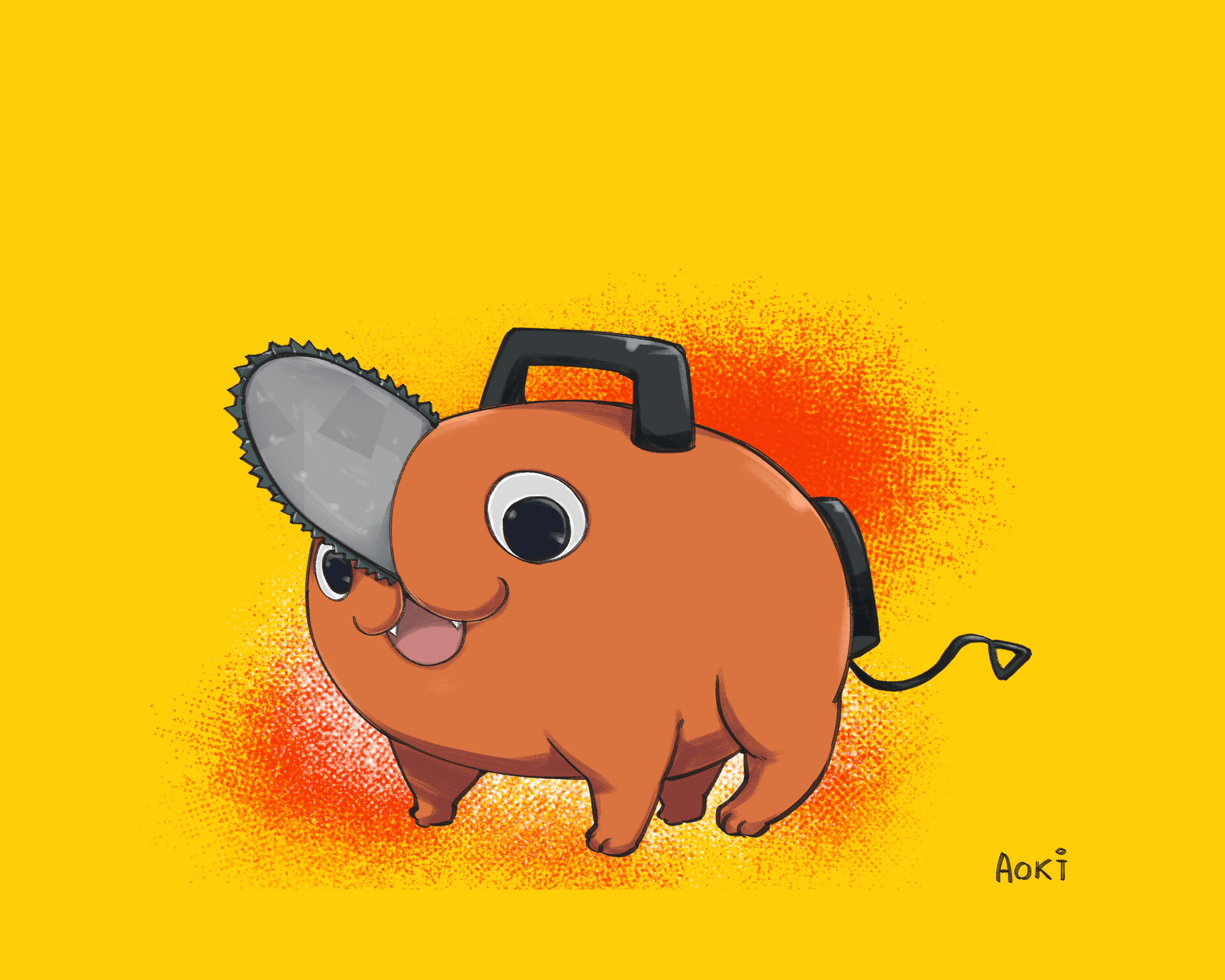 Download Pochita (Chainsaw Man) Anime Chainsaw Man HD Wallpaper by Aoki