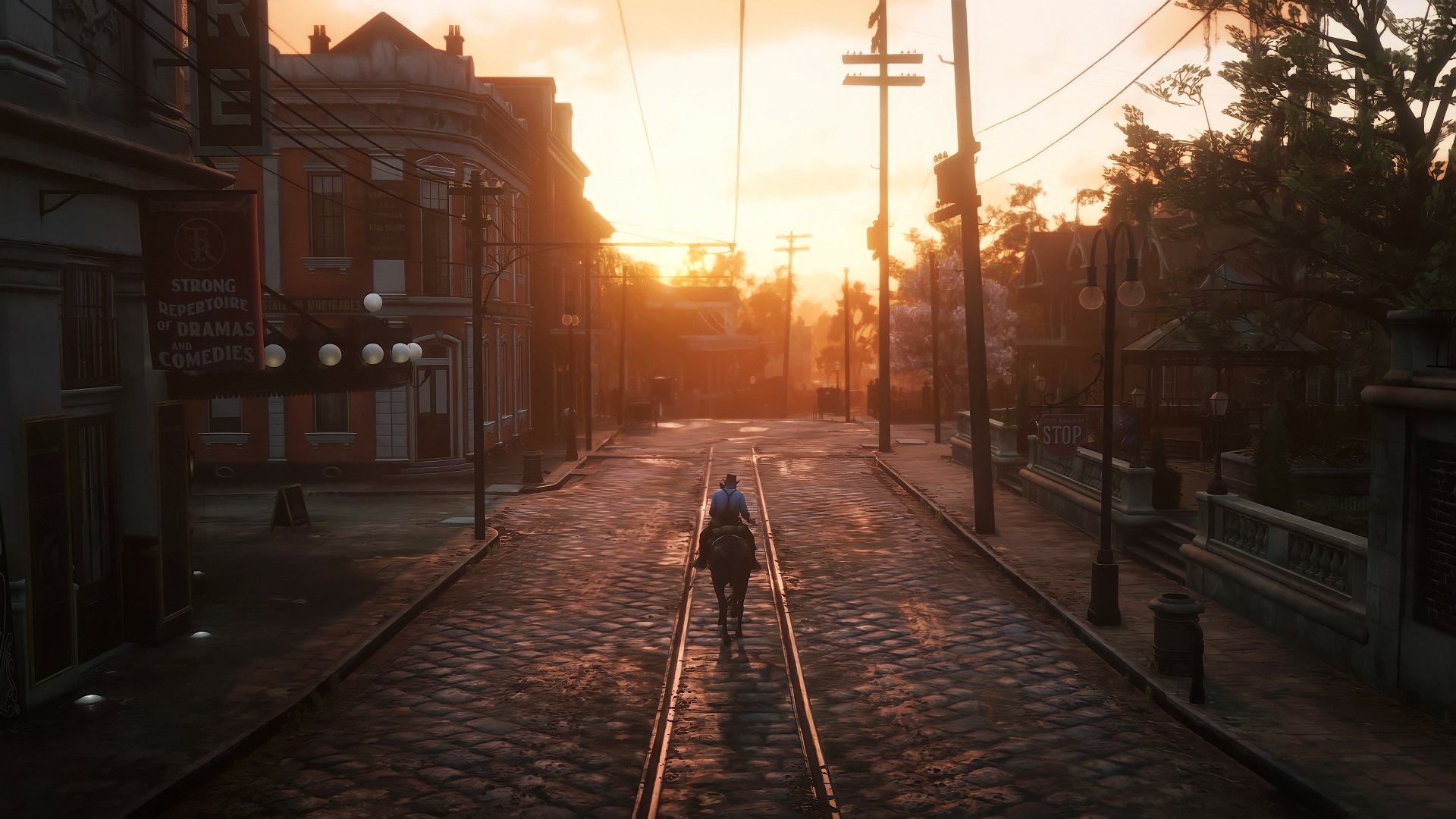 Red Dead Redemption 2 Saint Denis sunset by Martillo