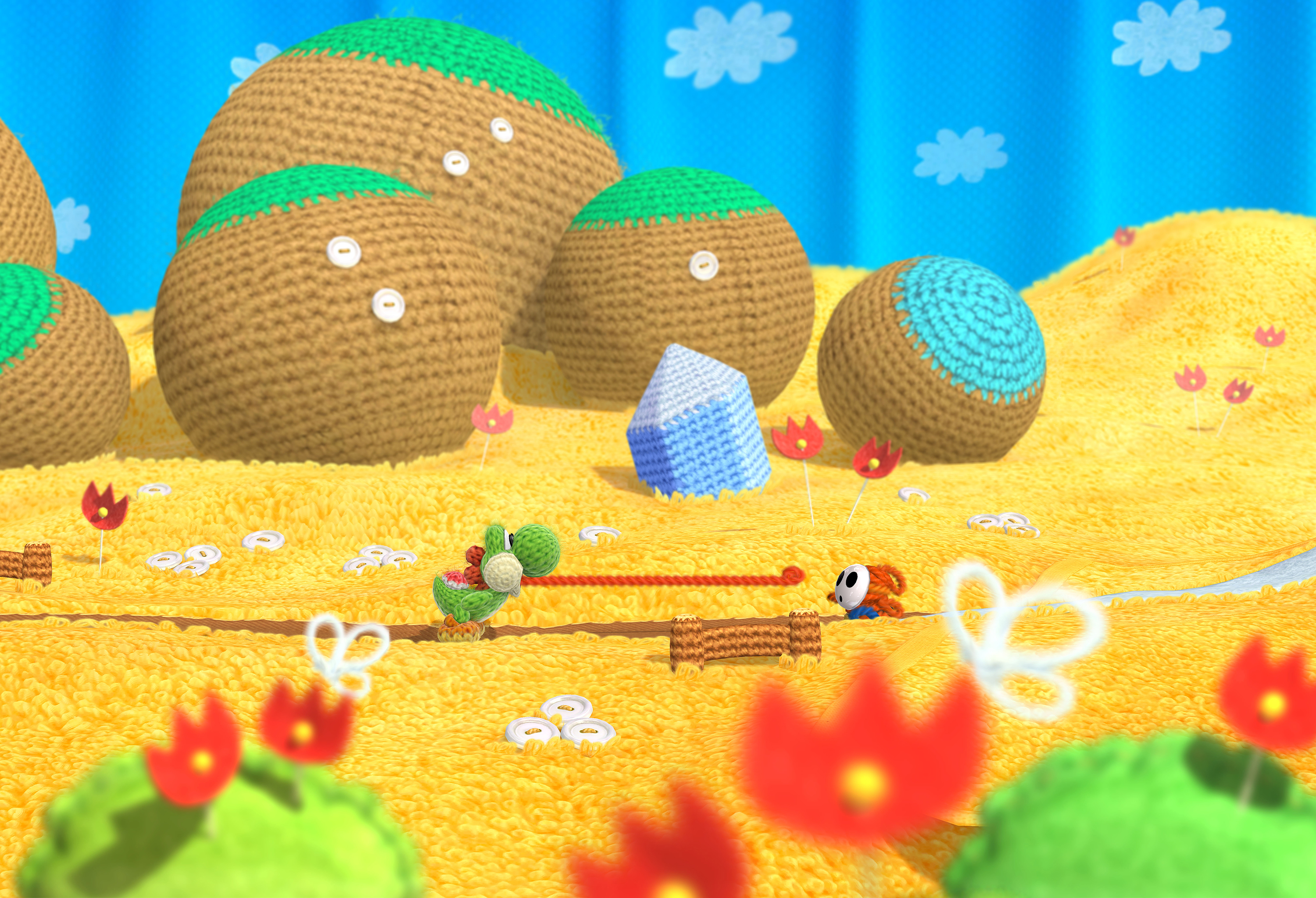 Yoshi's Woolly World Full HD Wallpaper and Background Image 3000x2048