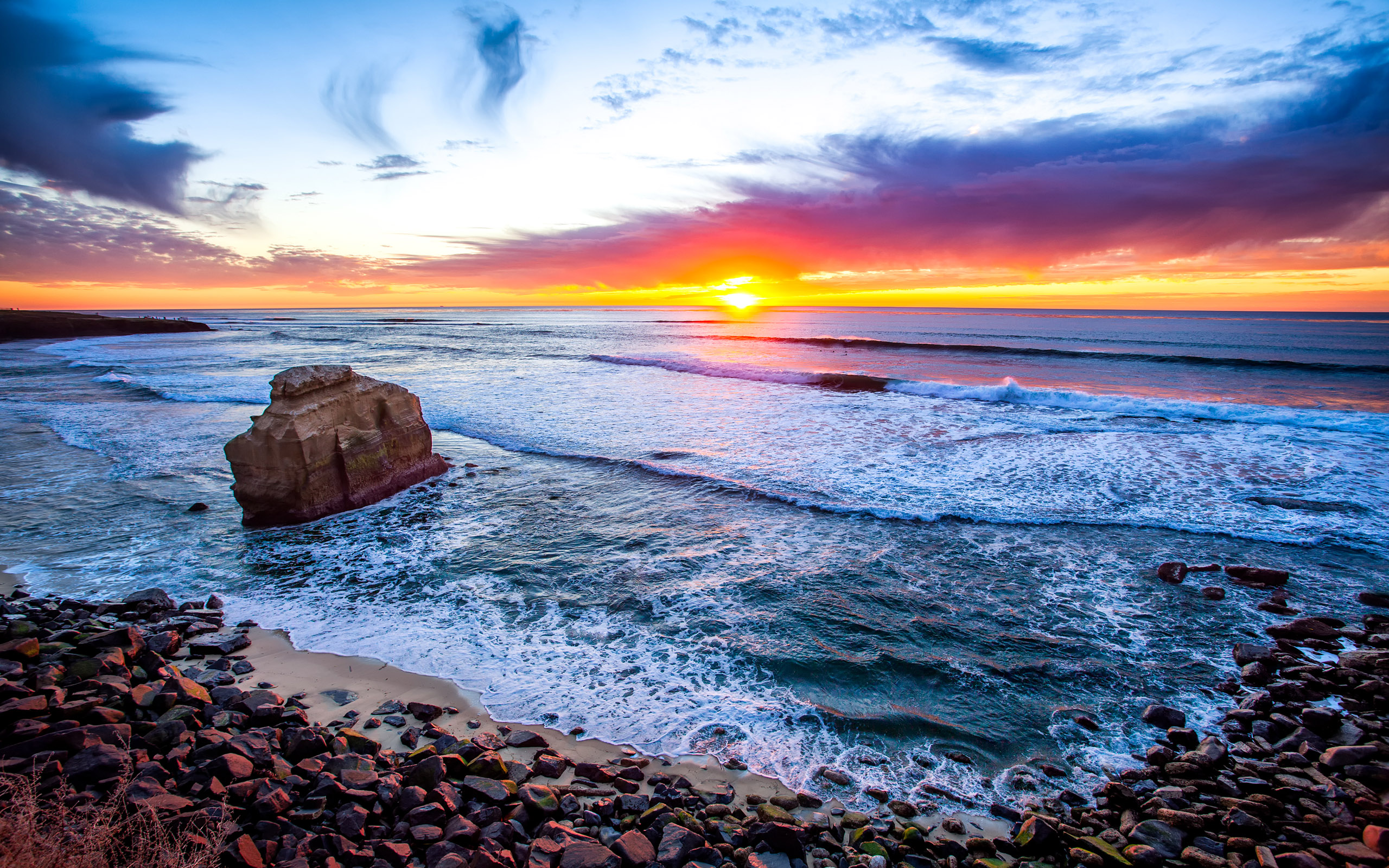 Sunset over San Diego Beach by Michael Matti