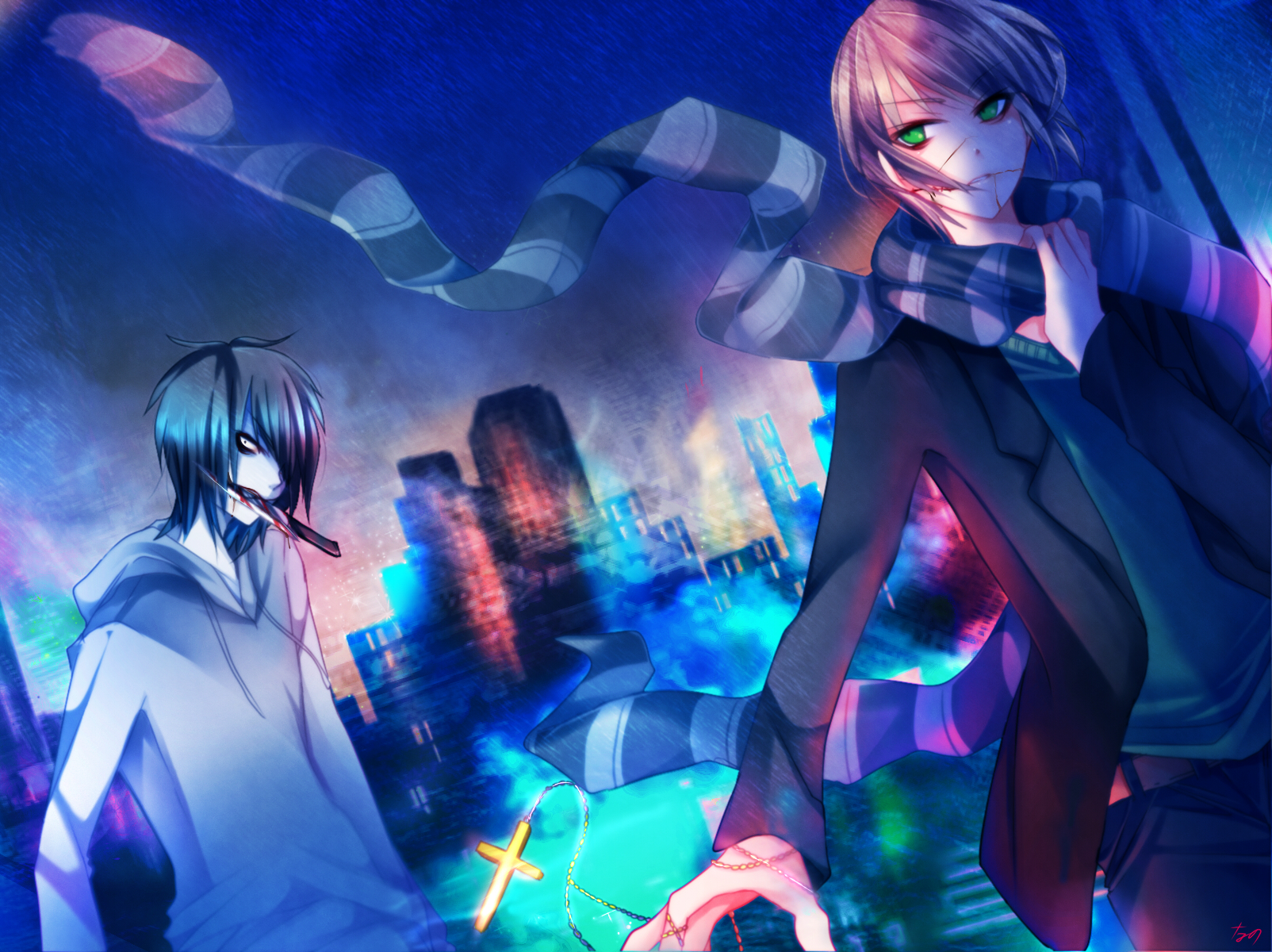 Creepypasta Duo in the Dark HD Wallpaper