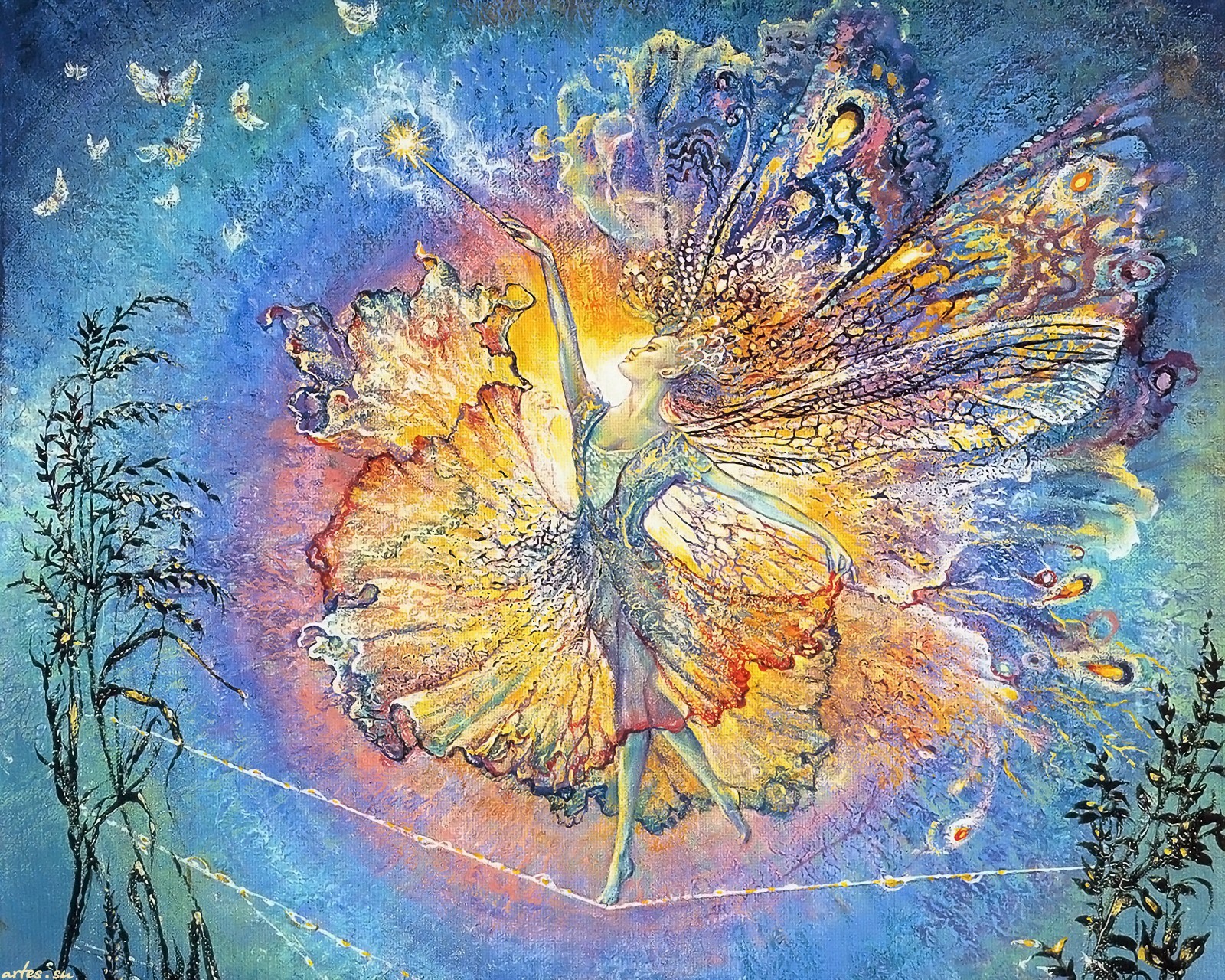 Download Wings Fairy Painting Artistic Fantasy Wallpaper by Josephine Wall