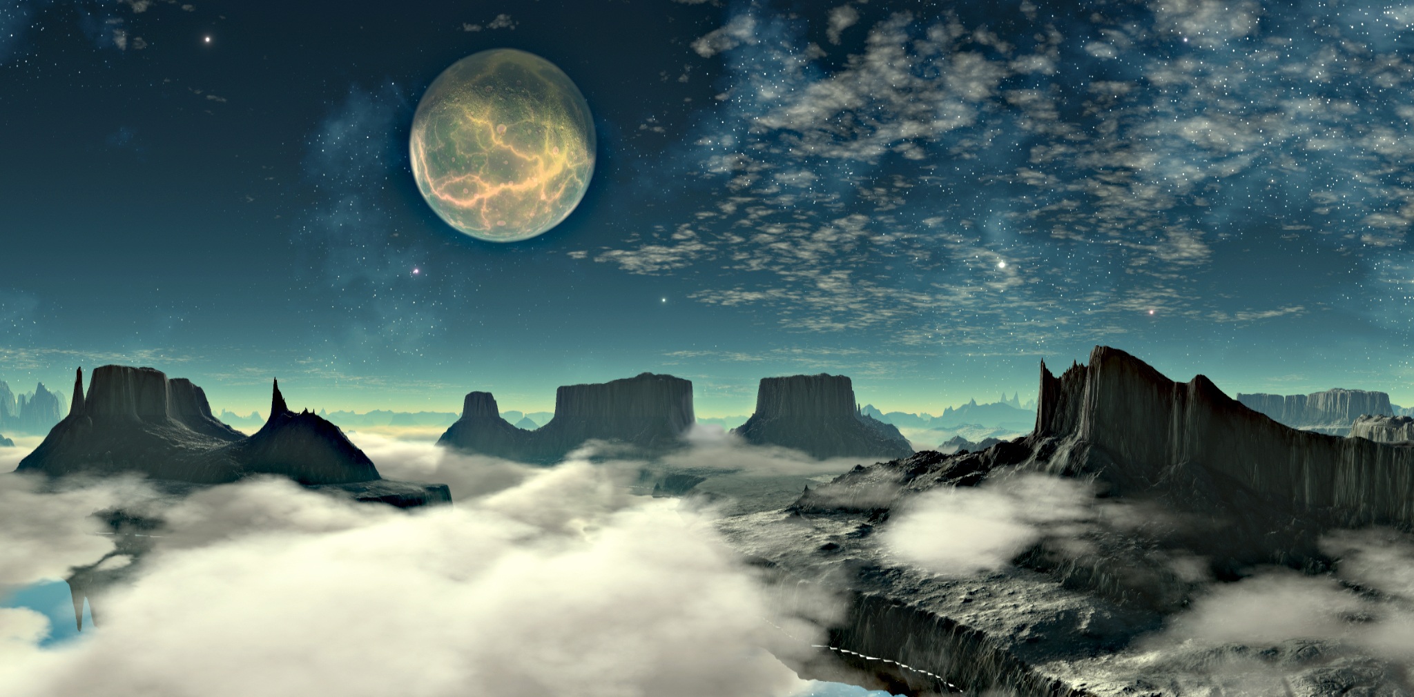 Lunar Landscape Wallpaper and Background Image 2048x1010 ID912378