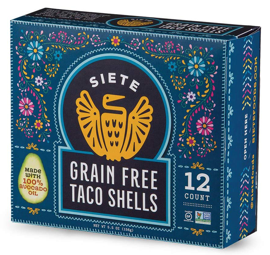 7 oz Grain Free Taco Shells (12 per box) by Siete Wild Mountain Paleo