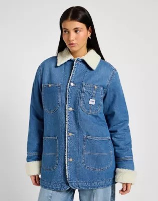 Sherpa Lined Chore Jacket Women's Denim Jackets Lee UK