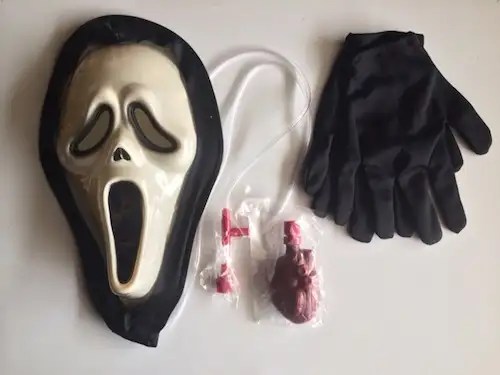 BLEEDING SCREAM MASK Blood Pump Halloween Scary Ghost Face GLOVES