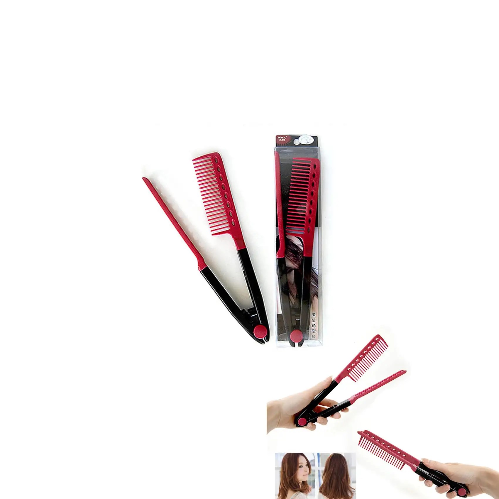 New Hair Straightening Tong Brush Hairdressing Salon Styling Comb eBay