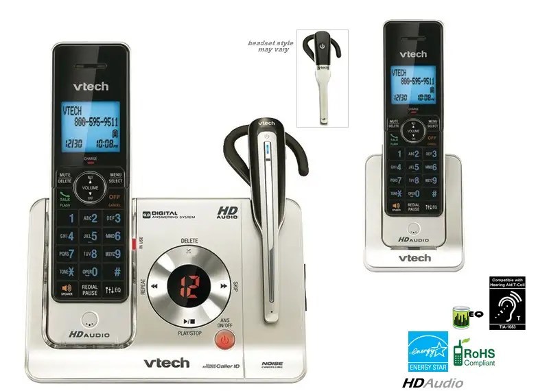 NEW Vtech DECT 6.0 Cordless Home Phone Telephone 2Set System w/ Headset