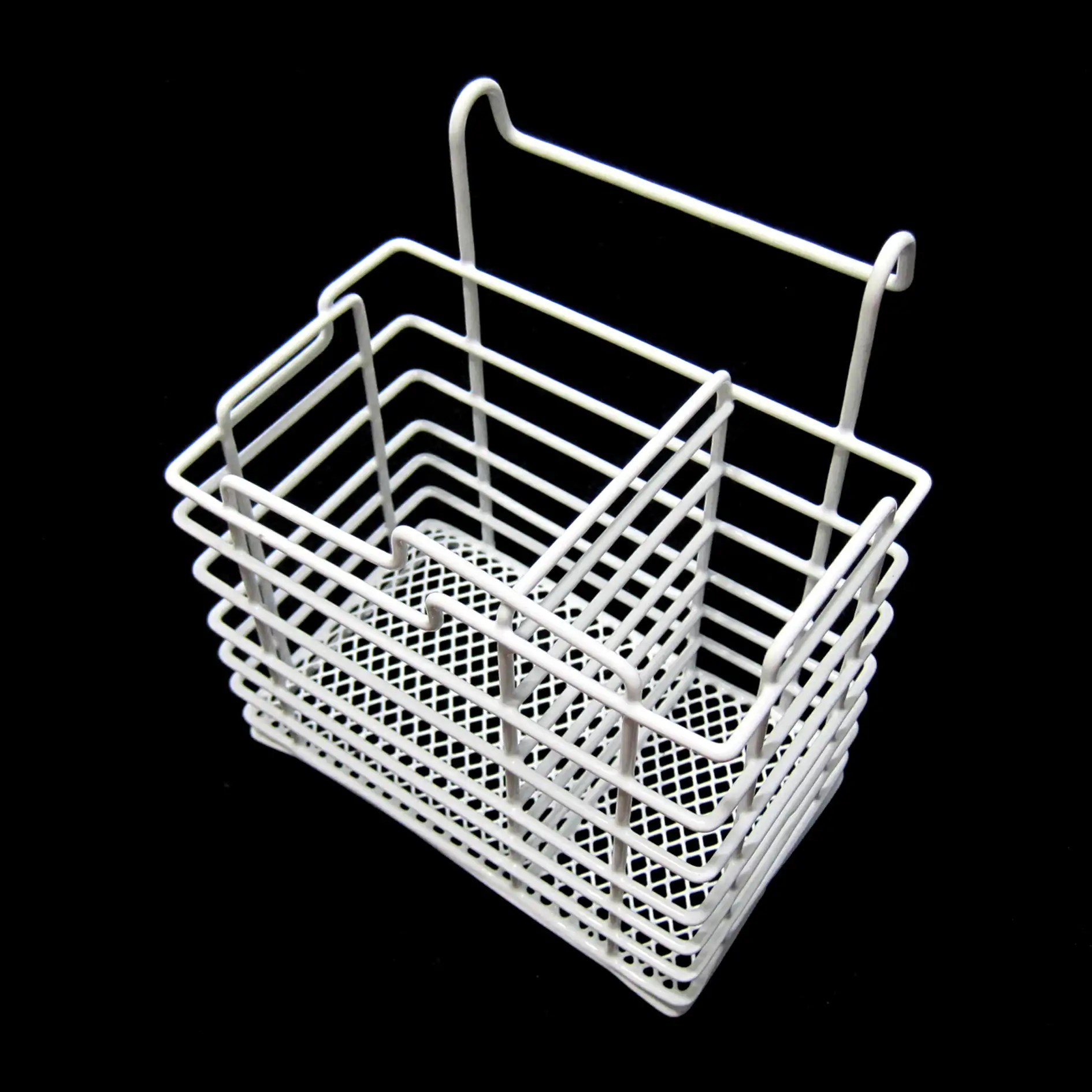 New PE Coated Steel Wire Cutlery Hook Basket Spoon Stand Flatware