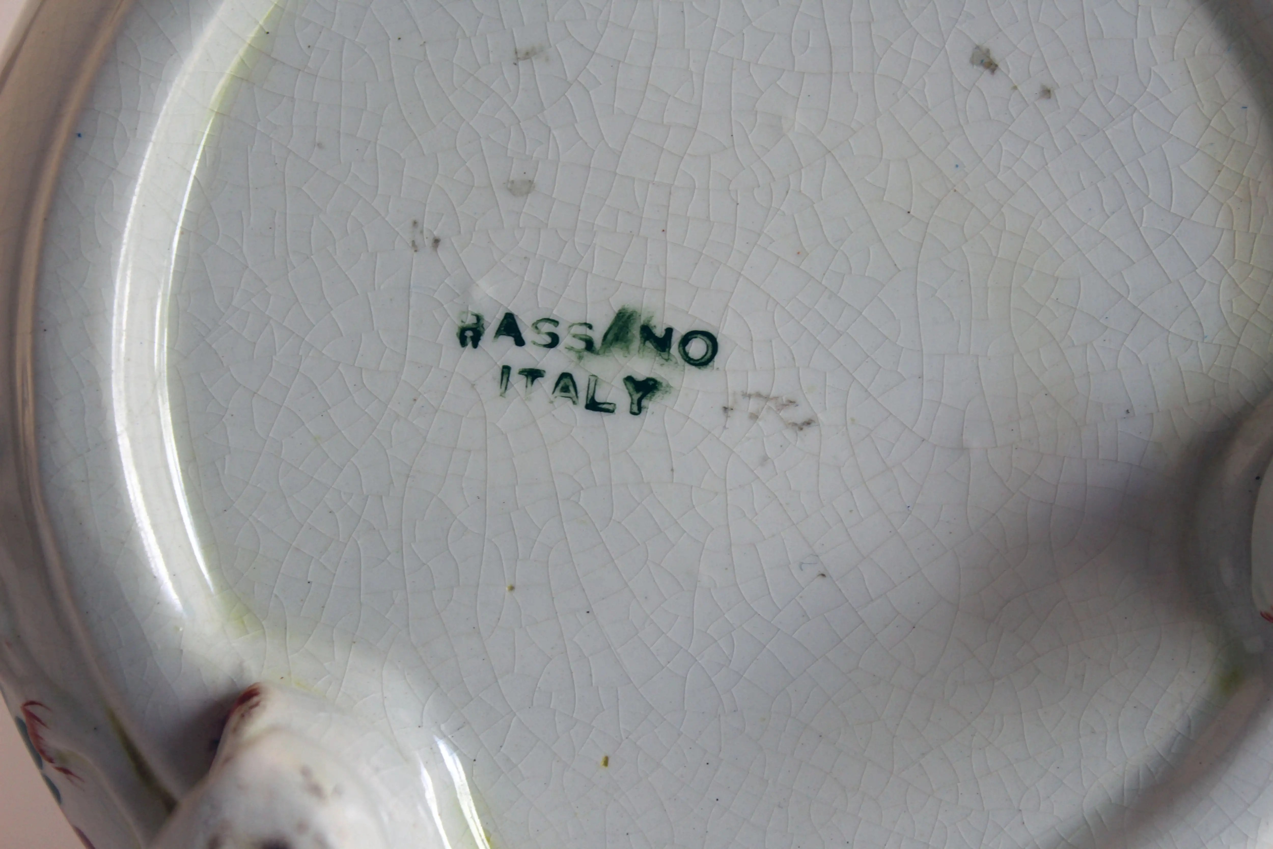 Bassano Italy Pottery Decorative Container Bowl with flower print No