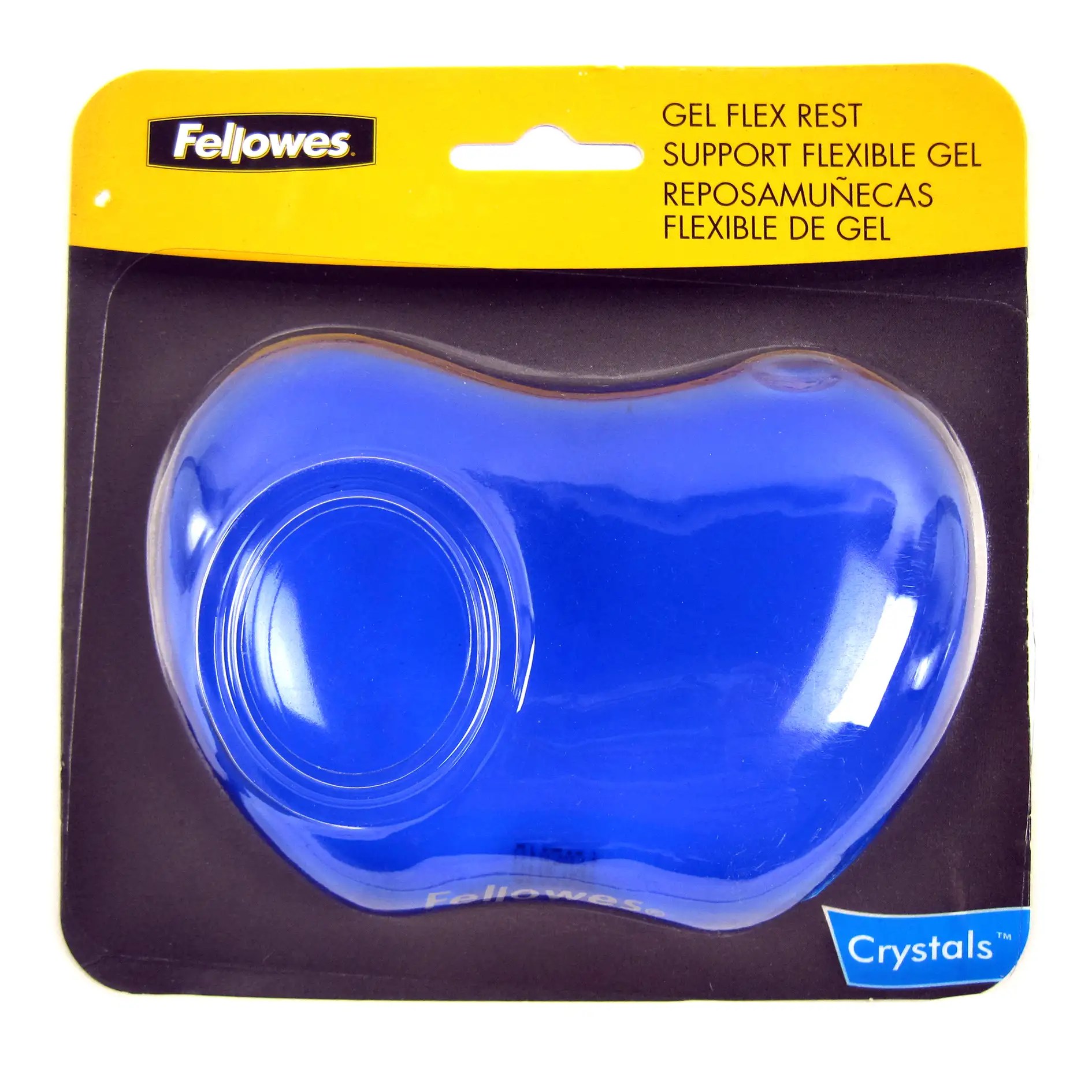 Blue Fellowes Crystal Gel Wrist Rest Pad For Mouse Gaming Desktop