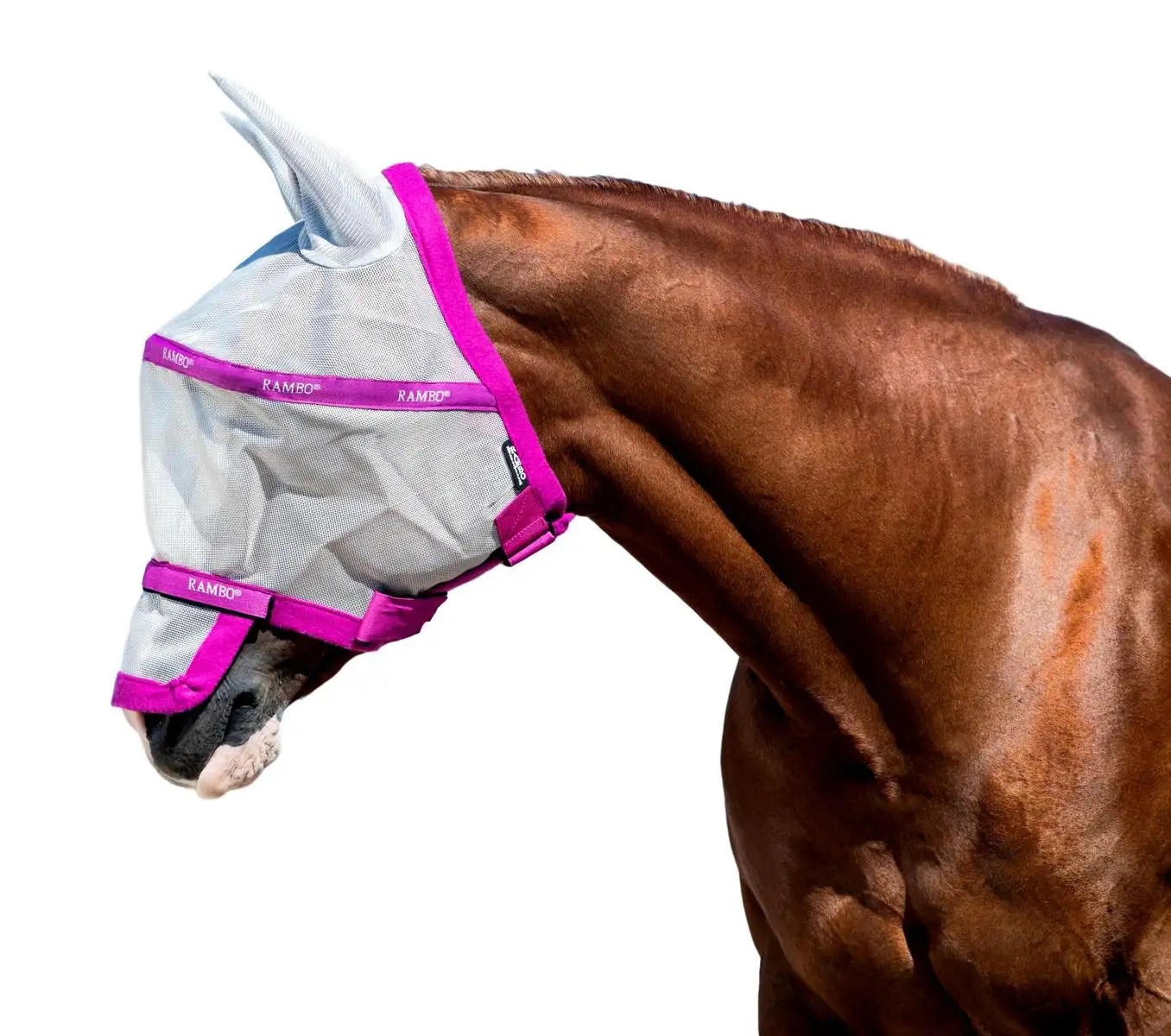 Horseware Ireland Rambo Fly Mask Plus with Detachable Nose Cover UV