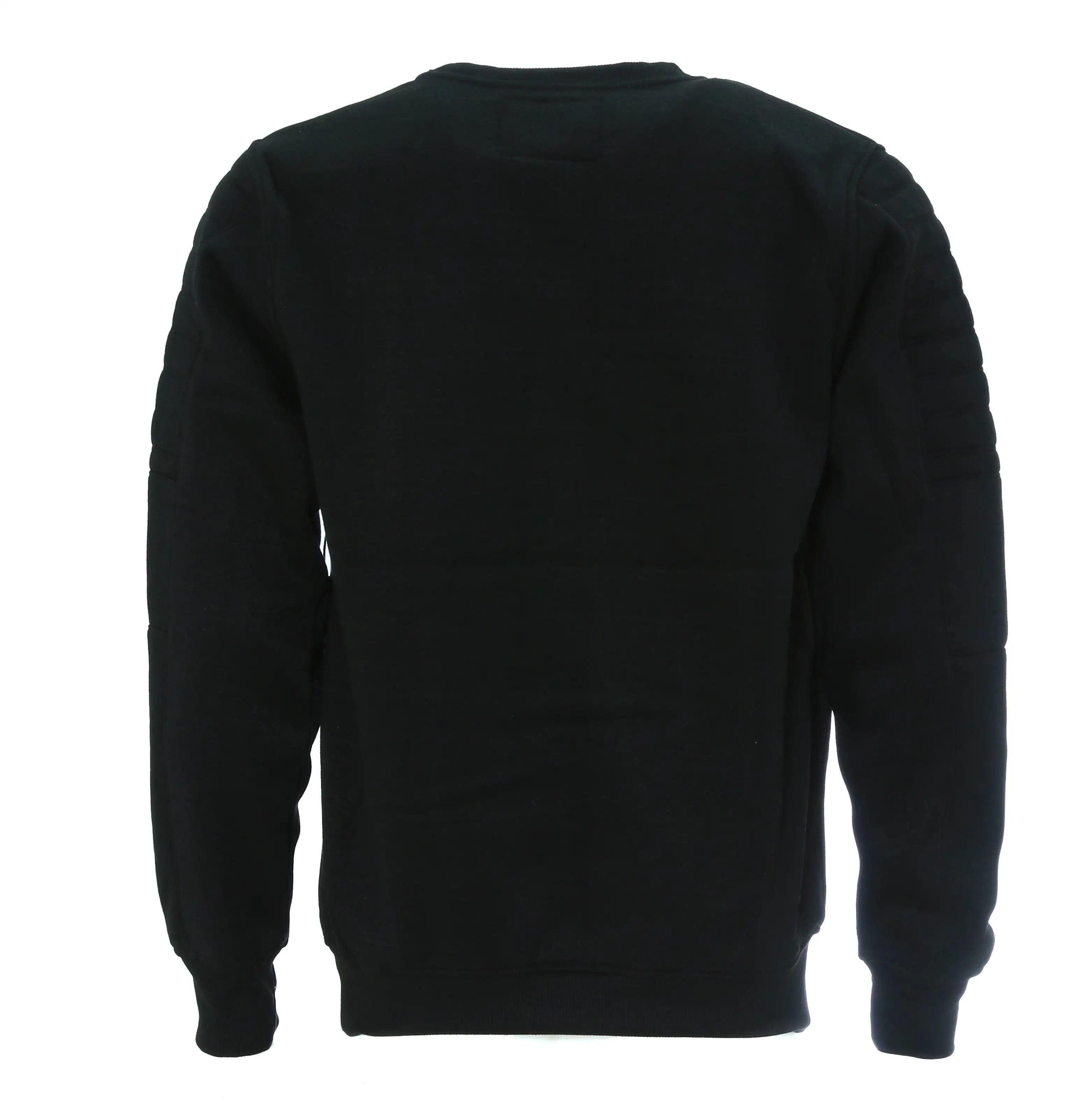 Contender Men's Biker Fleece Gold Zipper Kangaroo Pocket Crewneck