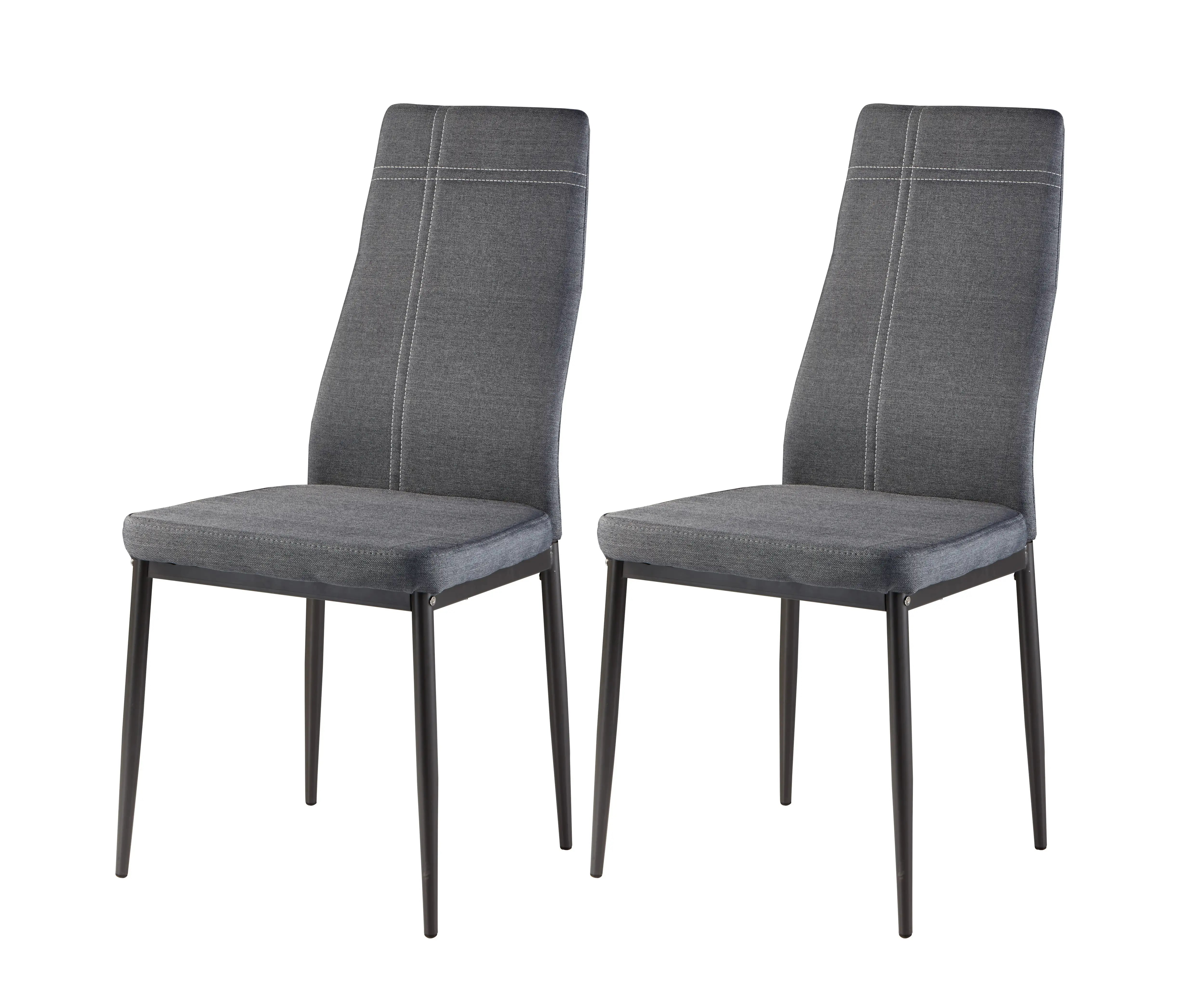 Metal Frame Fabric Kitchen & Dining Side Chairs (Set Of