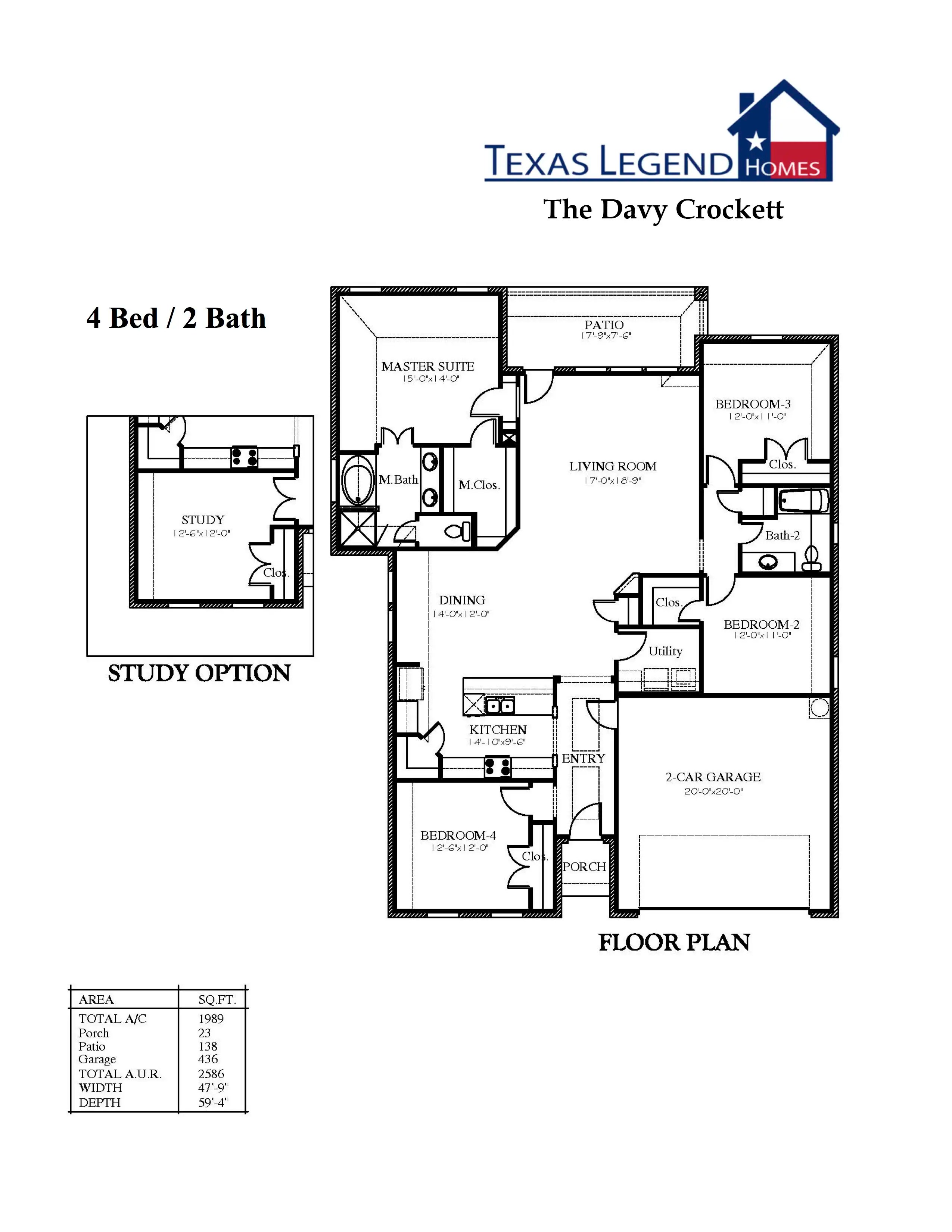 The Davy Crockett Texas Legend Homes