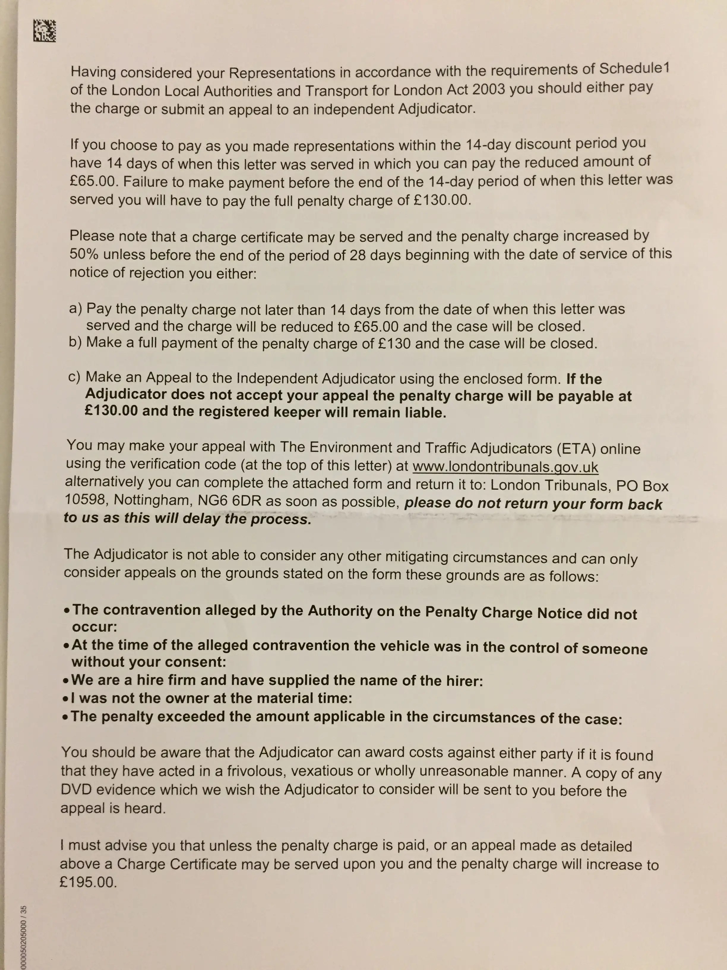 FightBack Forums > PCN (Waltham Forest) contravention 51 appeal rejected!