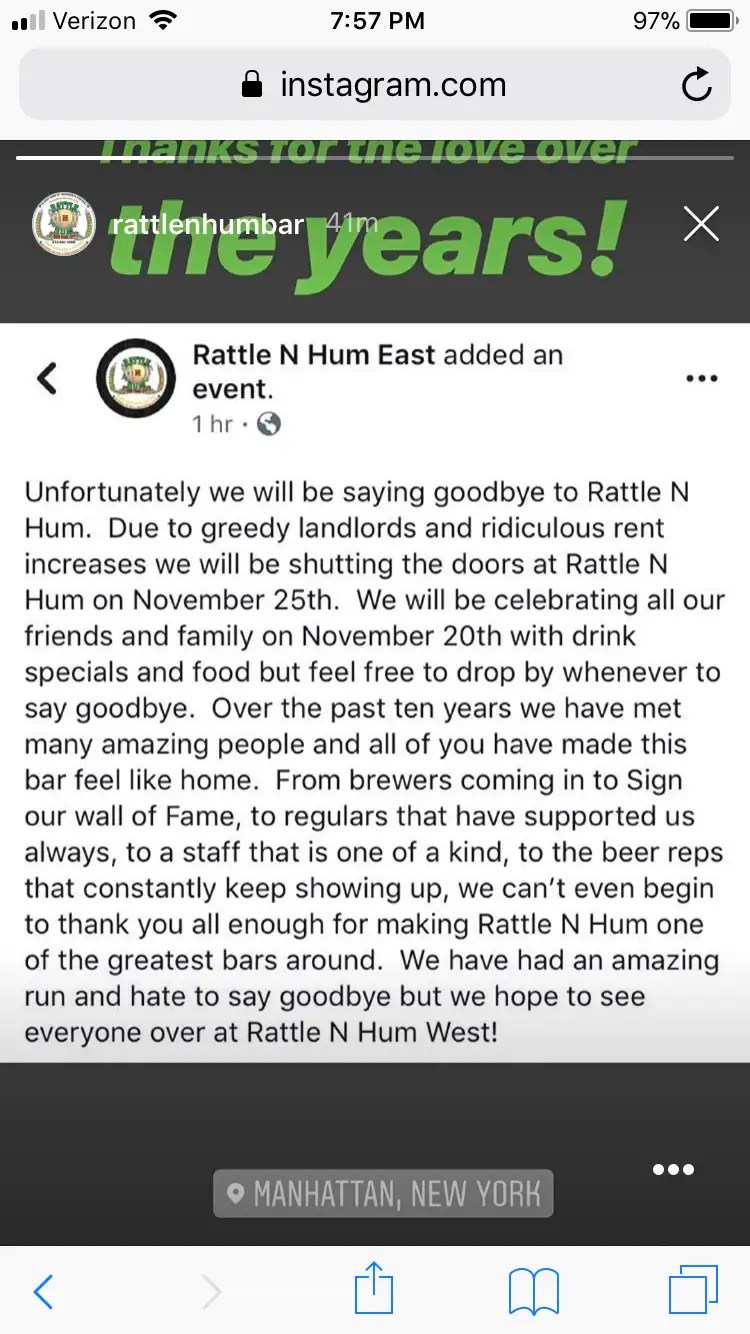 Rattle n Hum (east) closing Community BeerAdvocate