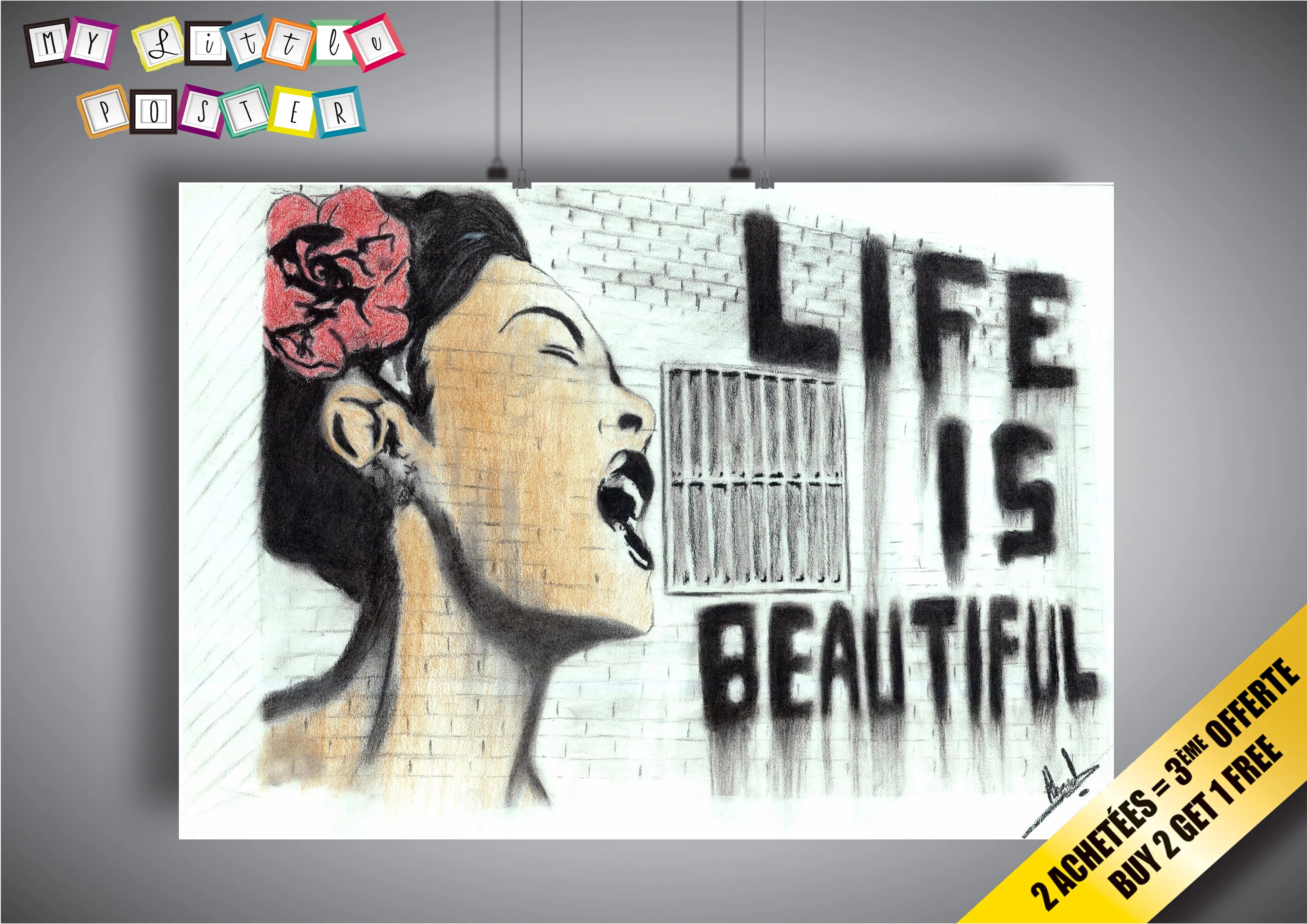 Poster Banksy Street Art Life Is Beautiful Graffiti Wall Art 02 eBay