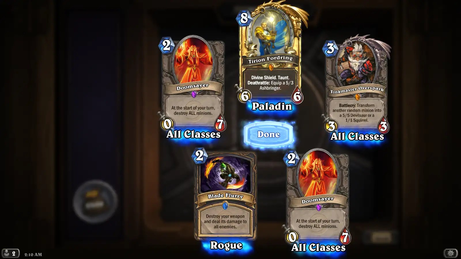 So I opened a new pack that I got from tavern brawl the other day