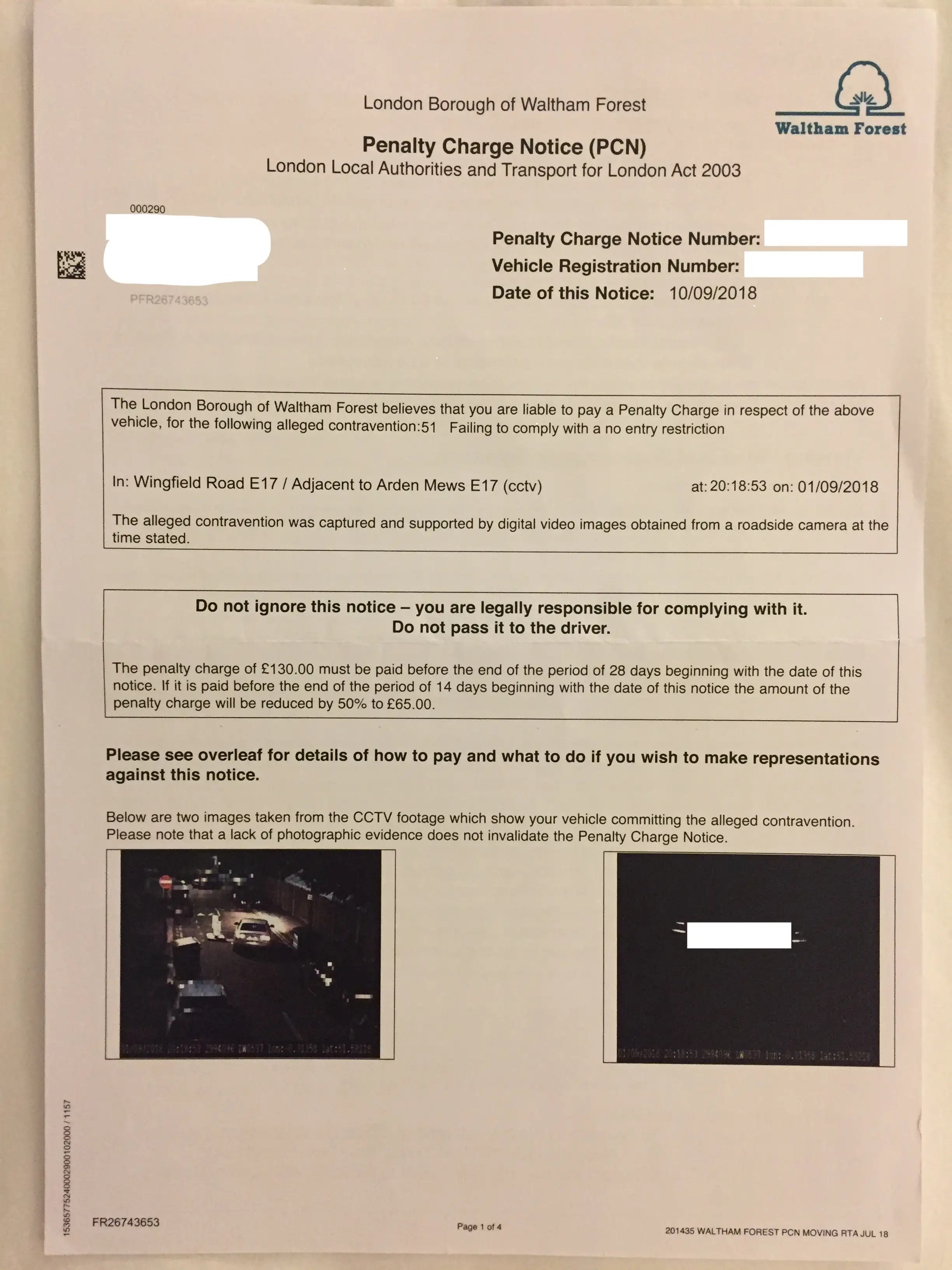 FightBack Forums > PCN (Waltham Forest) contravention 51 appeal rejected!