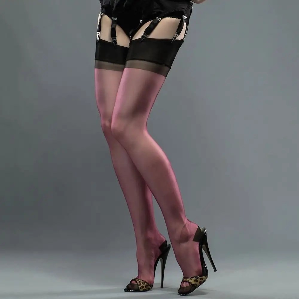 GIO Full Contrast Bicolor nonstretch RHT Stockings Nylons Hosiery 15