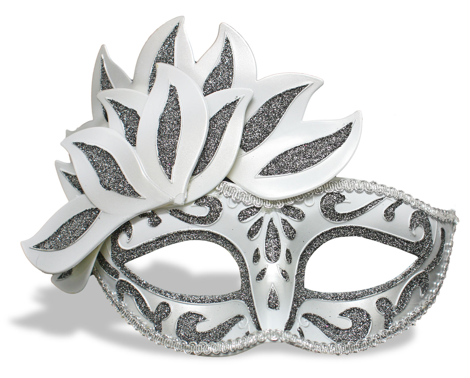 LOUP MASQUE DE CARNAVAL AVEC CONTOUR EN DENTELLE NOIR ET BLANC