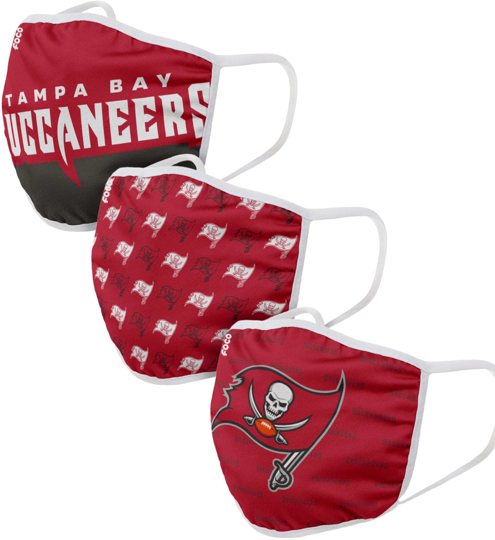 NFL FACE MASK PACK OF 3 TAMPA BAY BUCCANEERS