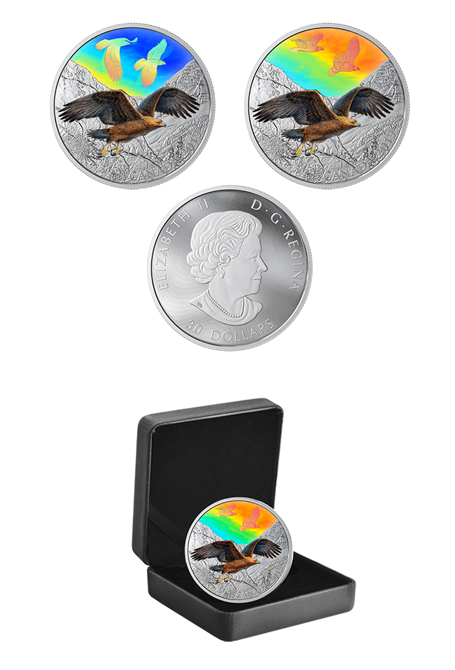 MAJESTIC BIRDS IN MOTION GOLDEN EAGLES 2019 CANADIAN COINS 03