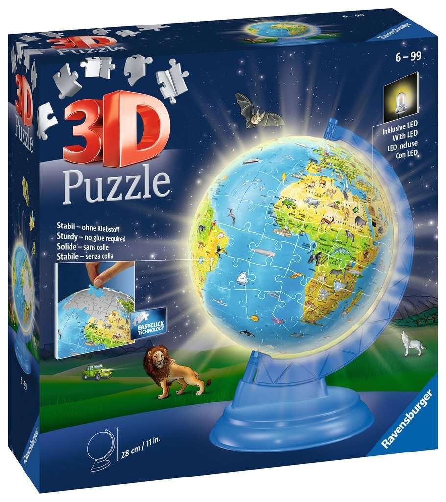 RAVENSBURGER GLOBE TERRESTRE ILLUMINÉ (180 PIÈCES) 3D PUZZLE