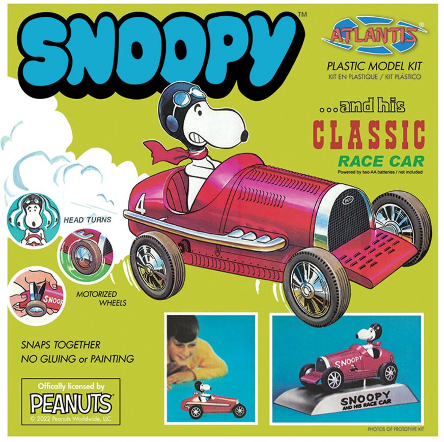 SNOOPY SNOOPY AND HIS CLASSIC RACE CAR MOTORIZED SNAP MODEL KIT