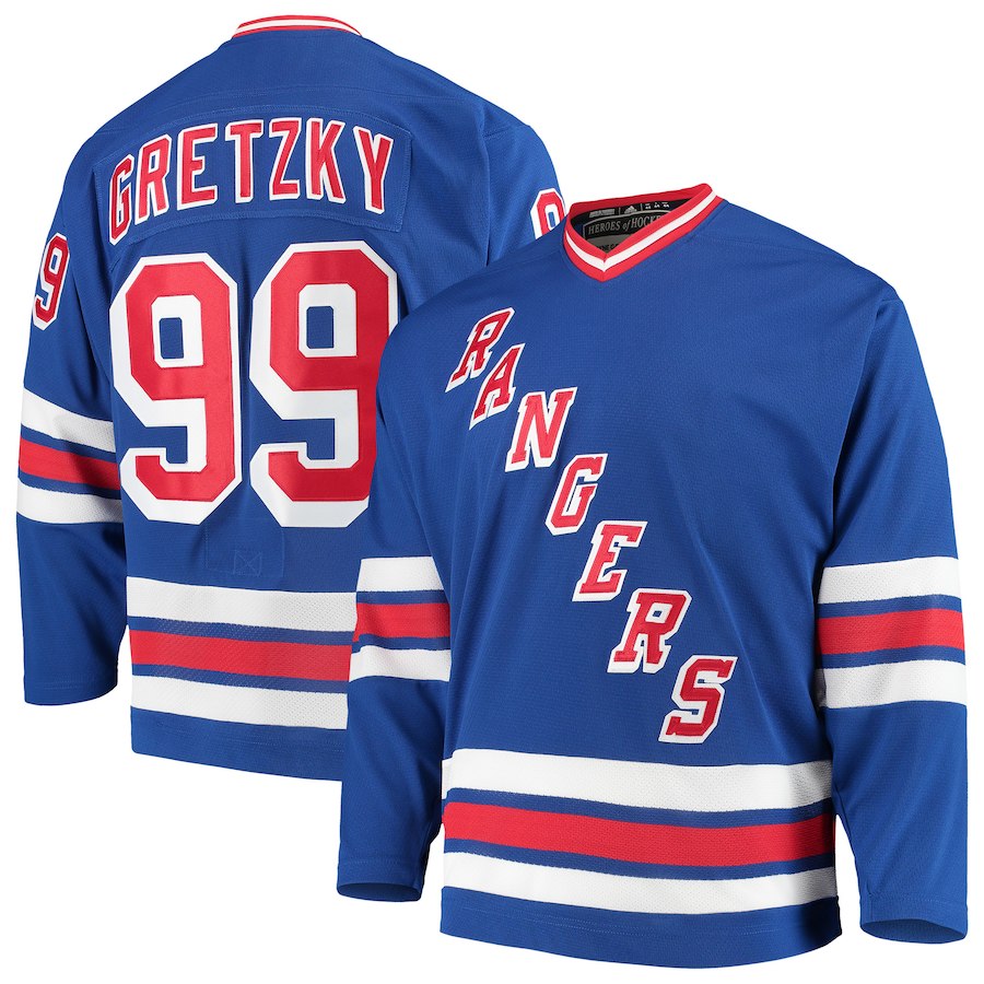 NEW YORK RANGERS BLUE WAYNE GRETZKY 99 REPLICA JERSEY / HOCKEY
