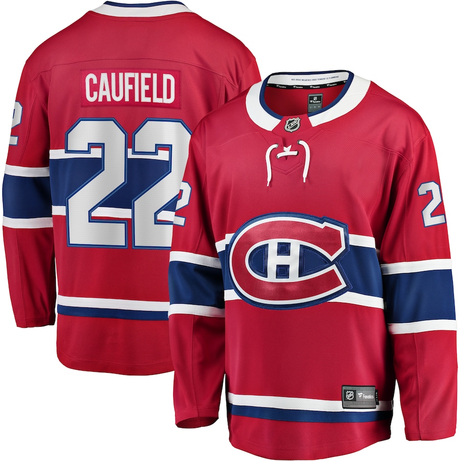 CANADIENS DE MONTRÉAL JERSEY ROUGE 22 COLE CAUFIELD