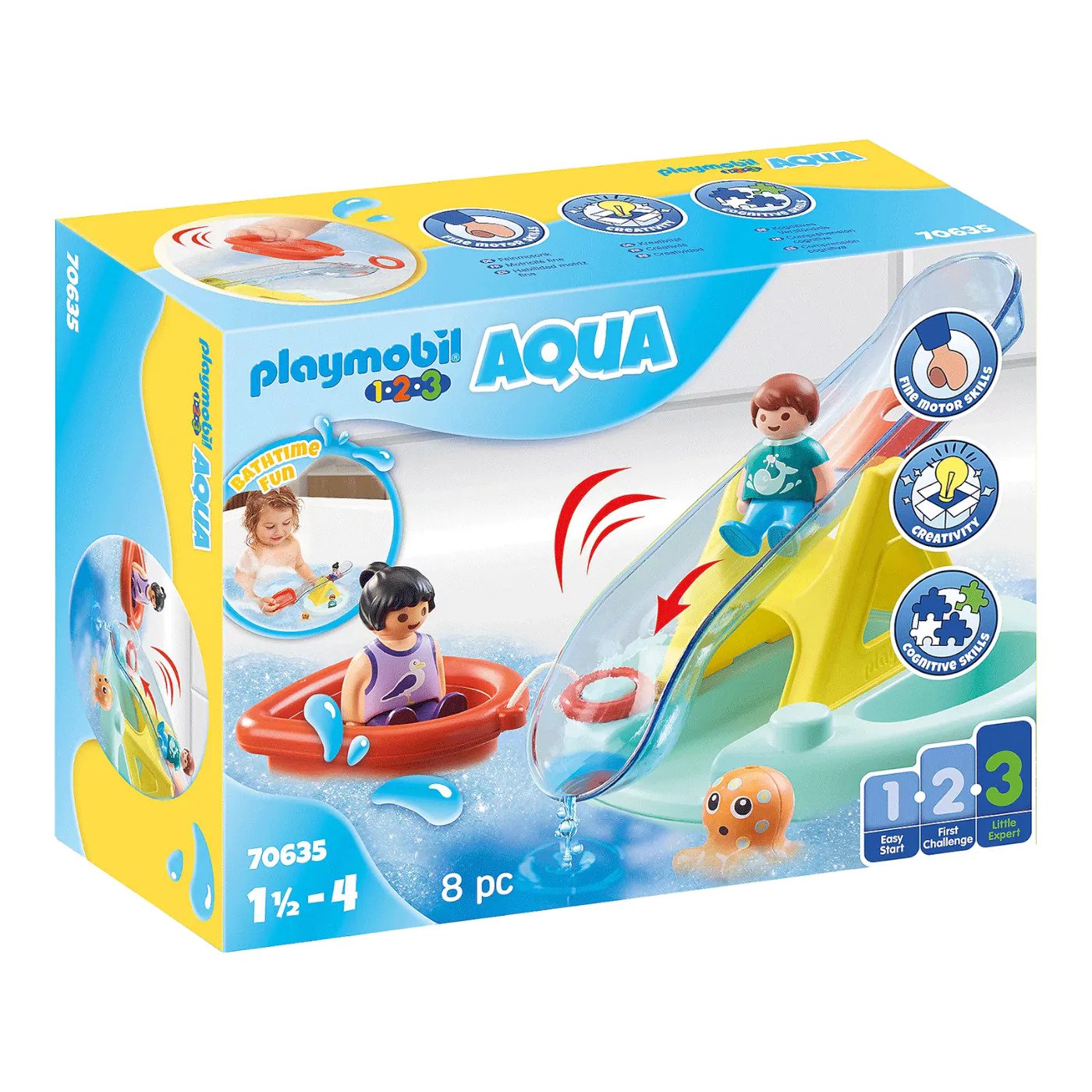 PLAYMOBIL ILÔT AVEC TOBOGGAN AQUATIQUE (8 PIÈCES) 70635