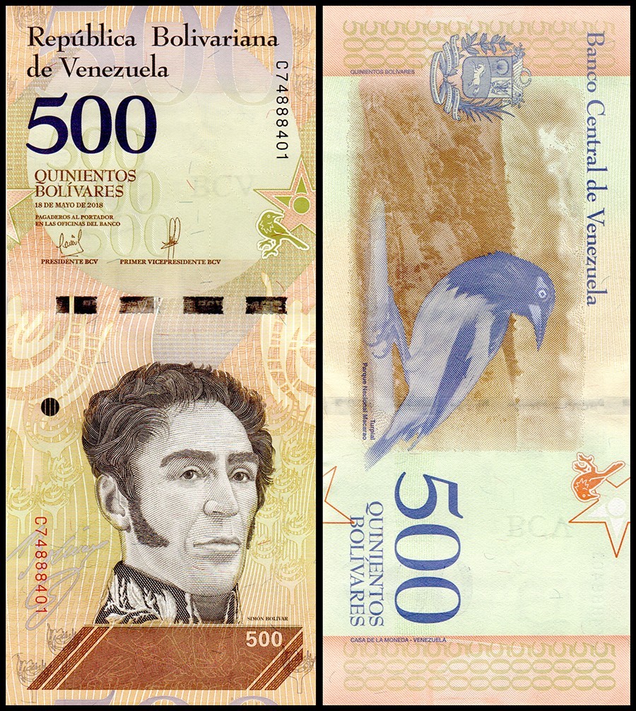 VENEZUELA 500 BOLIVARES 2018 (UNC) 108
