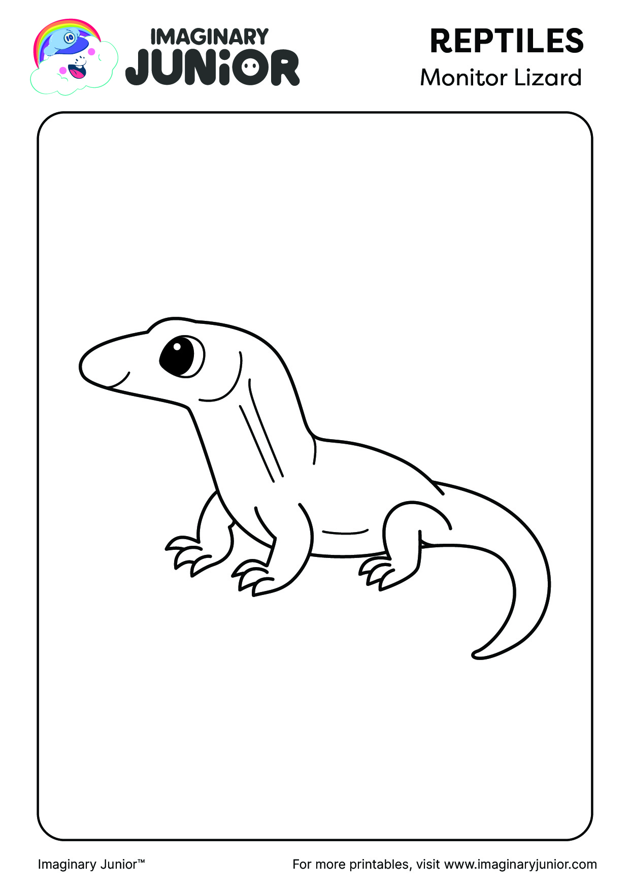Monitor lizard Printables & Coloring Pages (2024 Edition) Imaginary